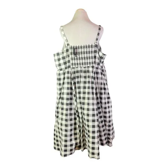 NWT Retro Chic Torrid Size 4 Gingham Midi Poplin Fit & Flare Dress Black White - Picture 9 of 12